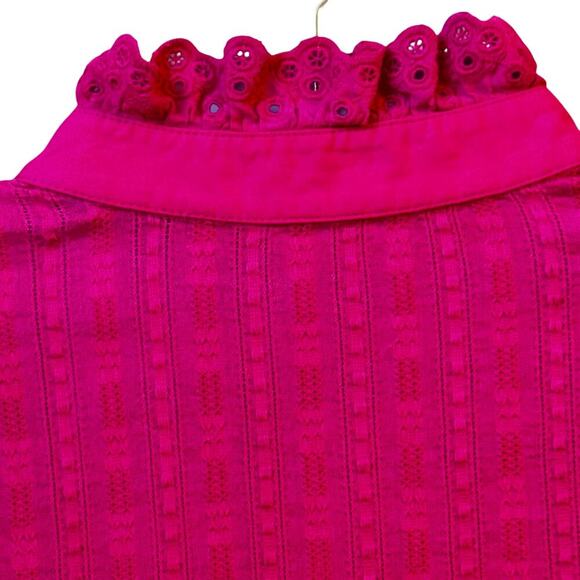 SCOTCH & SODA Schiffli Embroidered A-Line Mini Dress Hot Pink Sz EU 32 / US 2 - Picture 13 of 16